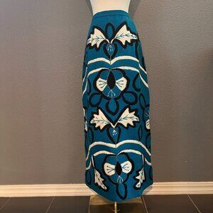RARE VINTAGE 60's GUMPS SAN FRANCISCO WOOL ART TO WEAR ARTSY YARN WOVEN SKIRT